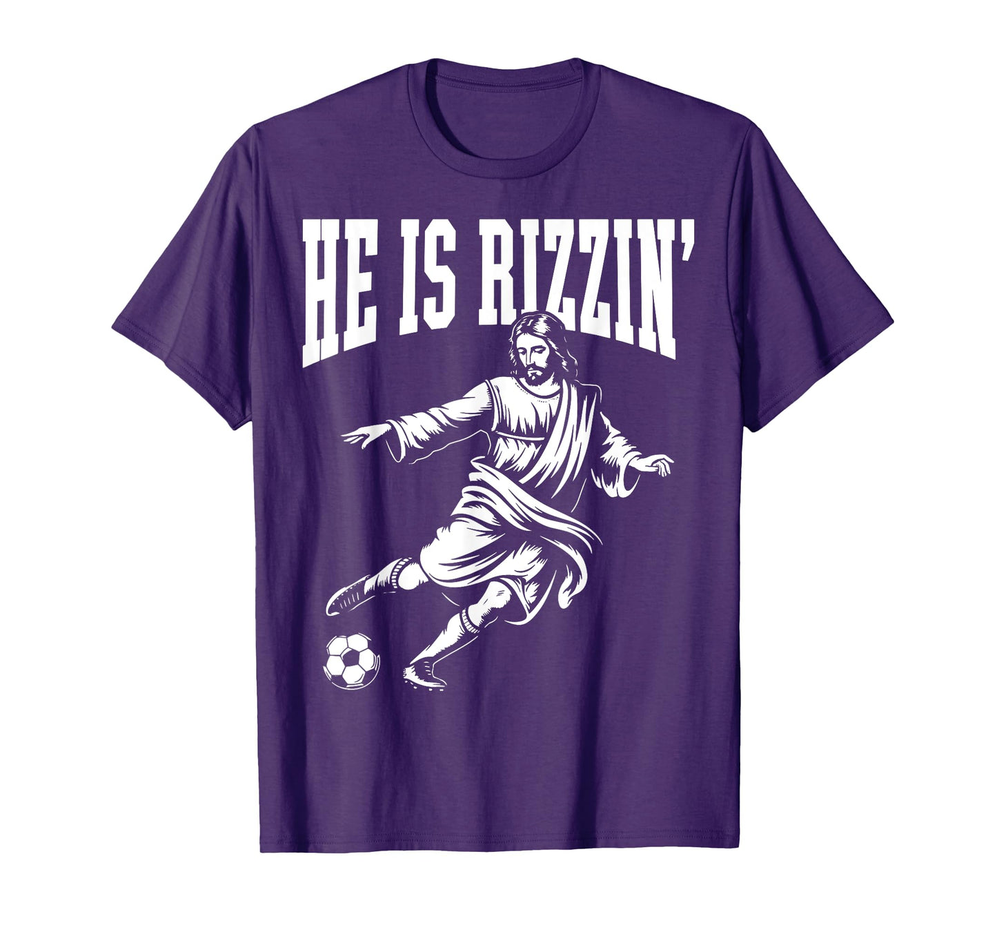 Funny Meme God Christian Christmas He Is Rizzin Jesus Soccer T-Shirt
