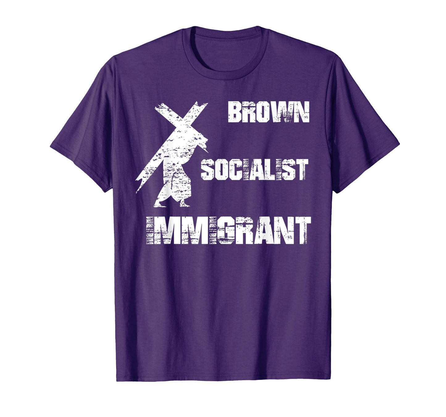 Vintage Brown Socialist Immigrant Jesus On Cross T-Shirt