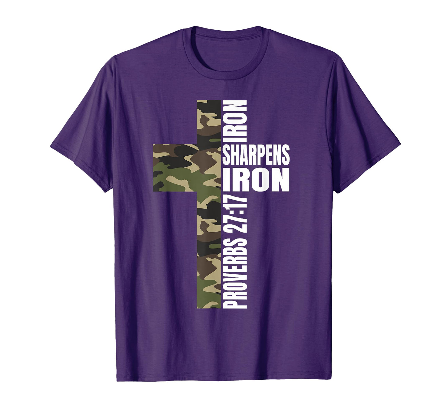 Green Camo Iron Sharpens Iron Christian Verse Family Couples T-Shirt
