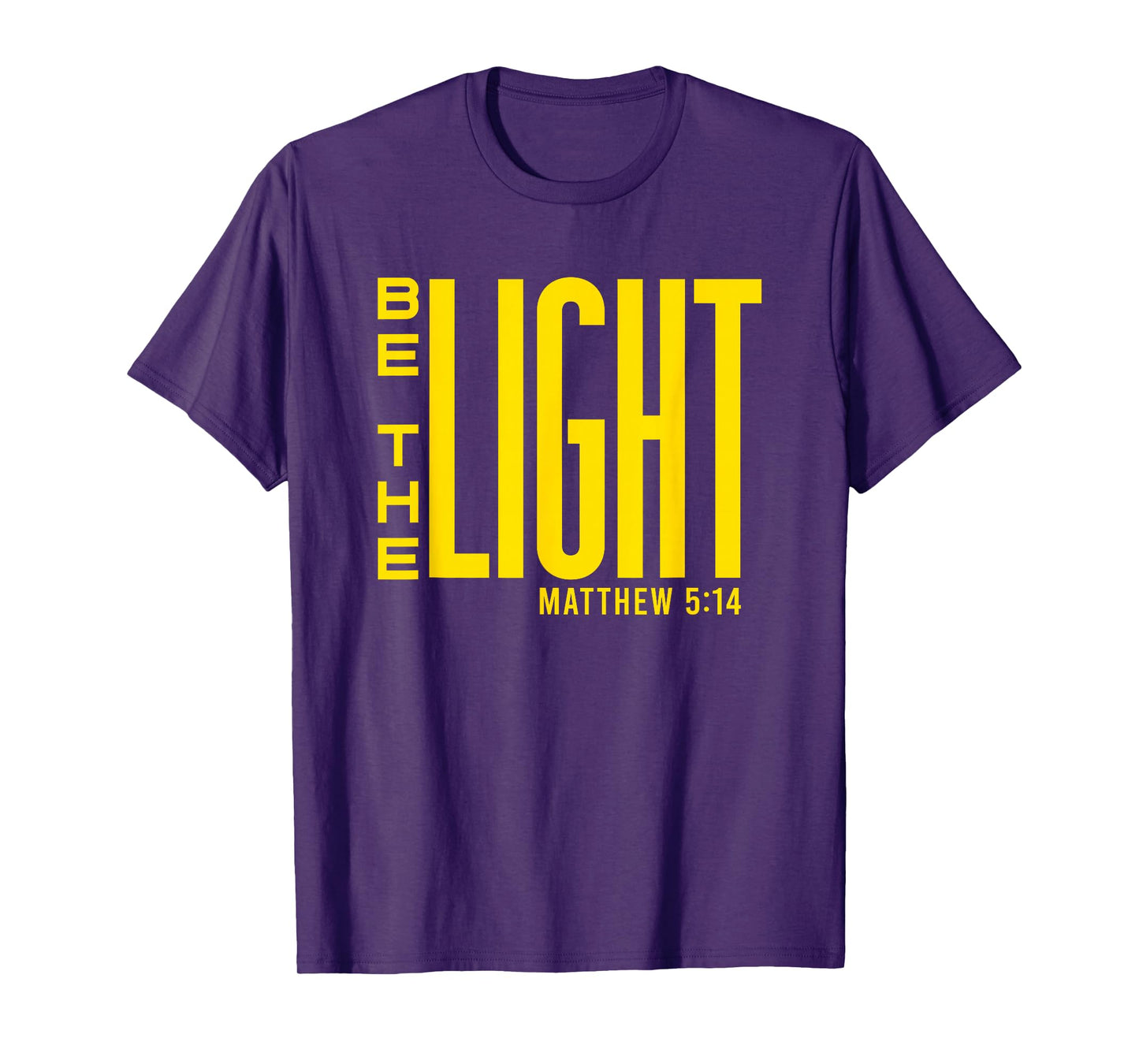 Be The Light, Inspiring Christian Bible Verse Yellow Graphic T-Shirt