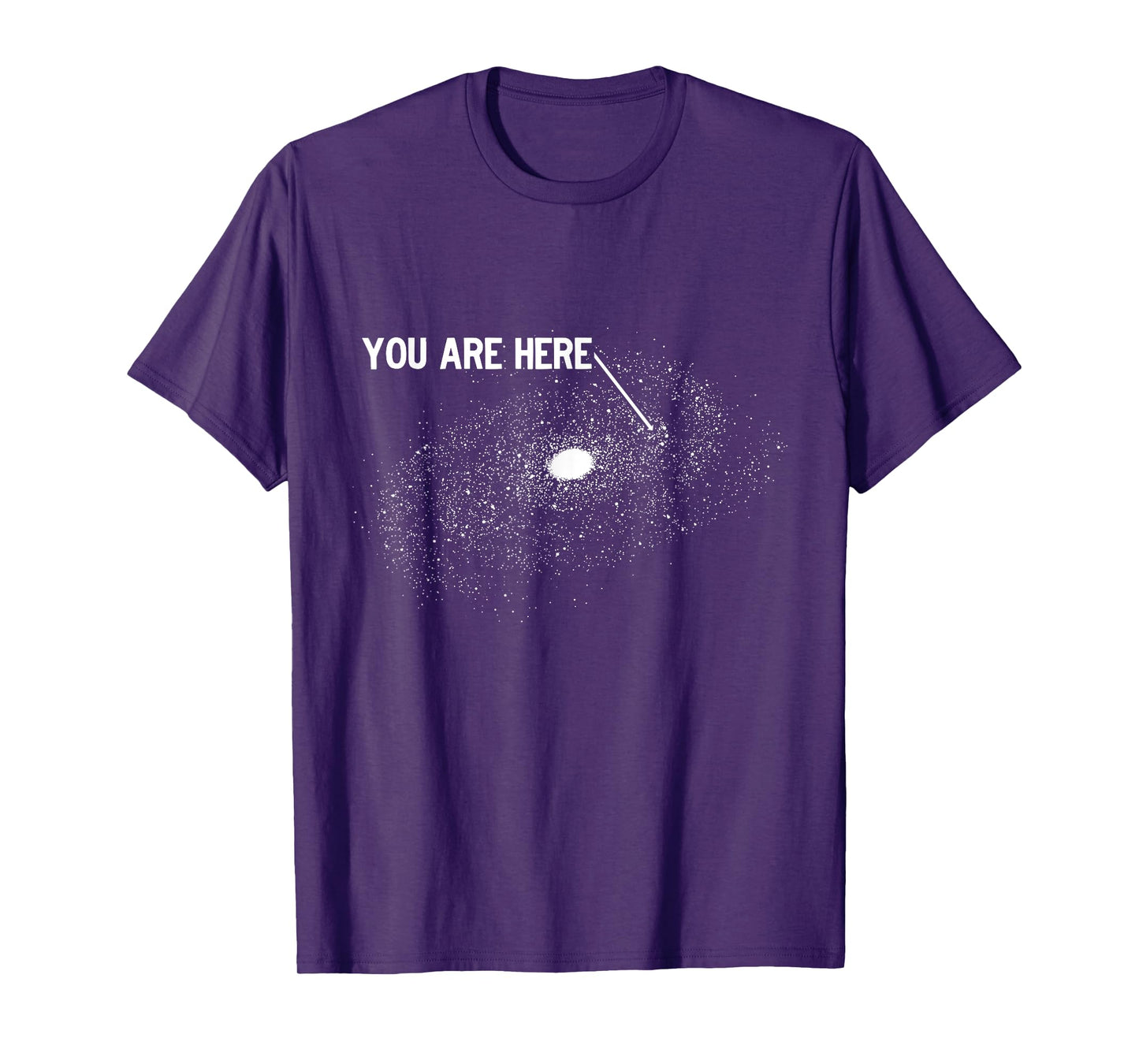 You Are Here Milky Way Galaxy Arrow Pointing at Earth T-Shirt