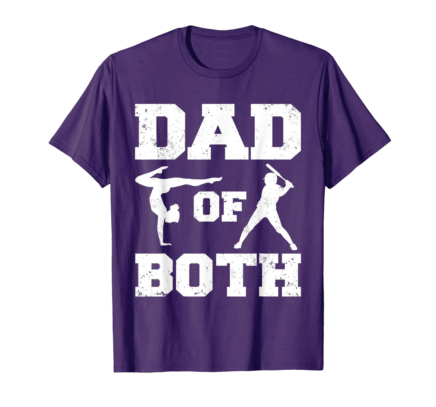 Dad Of Both Funny Gymnastics Baseball Dad T-Shirt