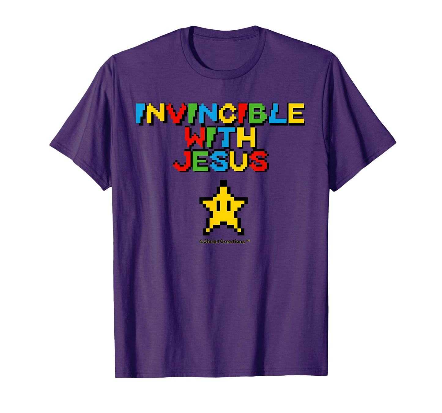 Invincible With Jesus Christian Gamer Inspiration & Faith T-Shirt