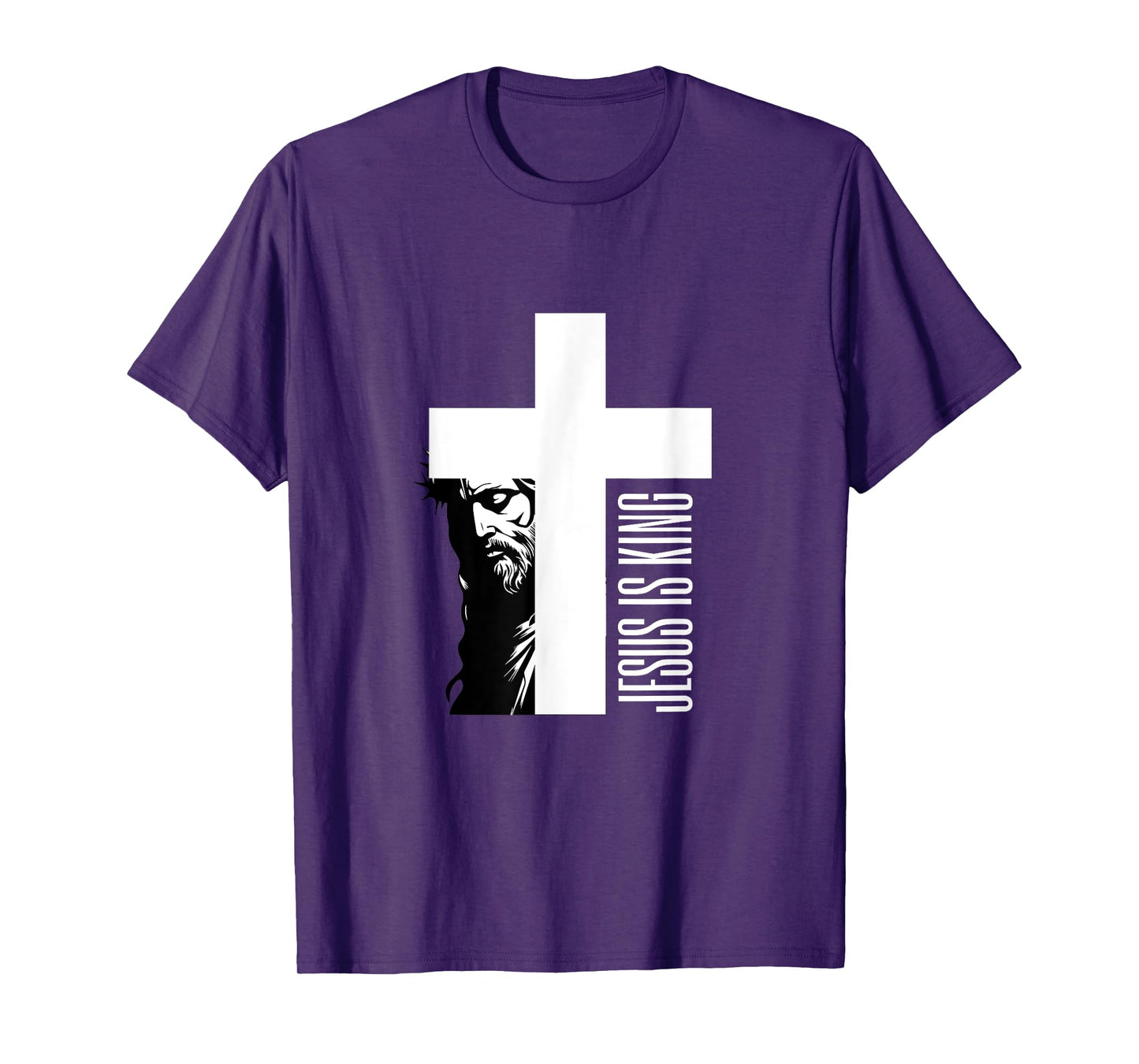 Jesus Is King With Cross And Face Art T-Shirt