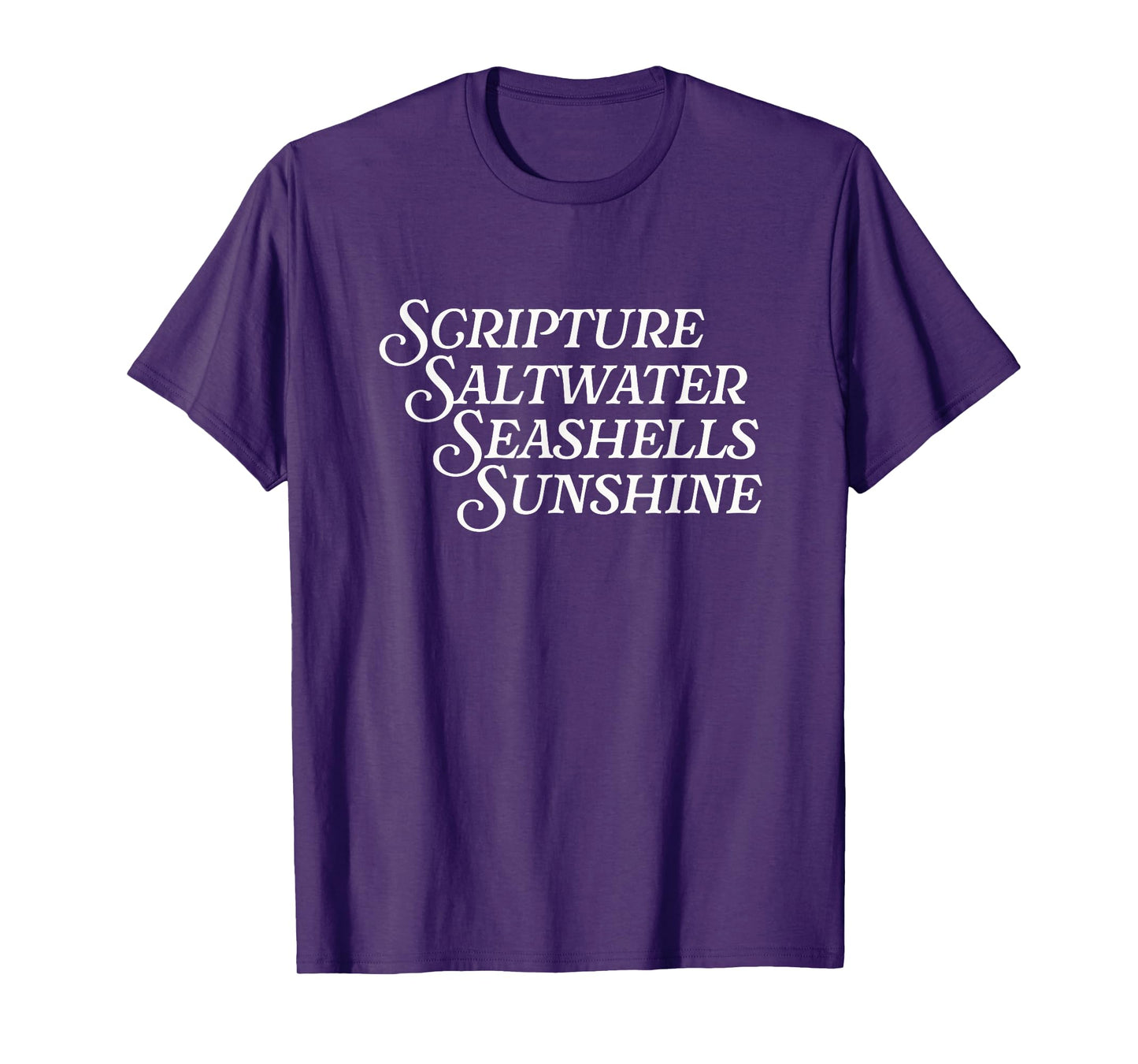 Scripture Saltwater Seashells Sunshine God Christian Retreat T-Shirt