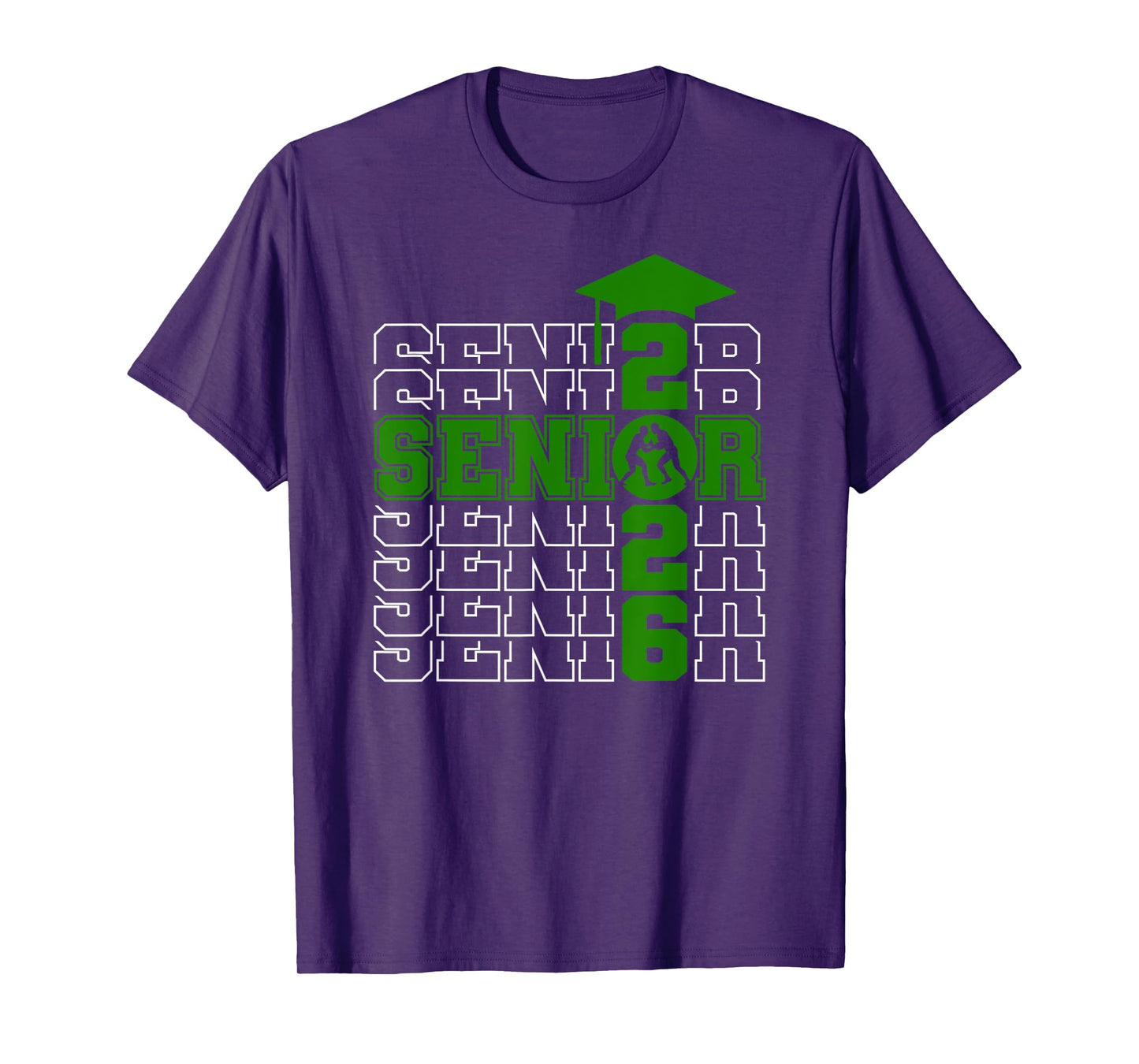 Senior Class Of 2026 Graduation 2026 Green Wrestling T-Shirt