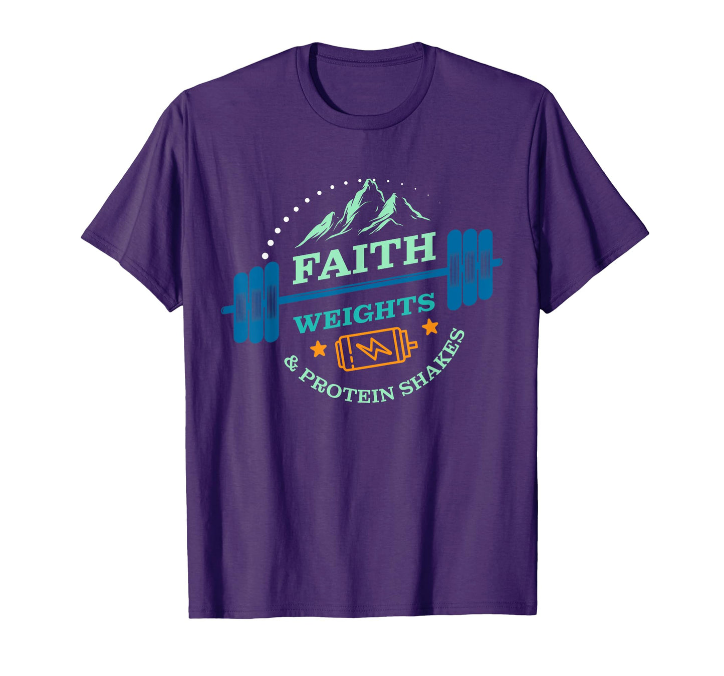 Christian Gym for Faith Weights and Protein Shakes T-Shirt