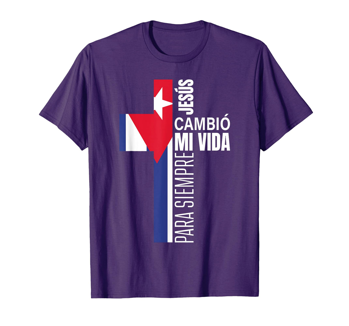 Christian Spanish Gifts Bible Verse Message Jesus Cuban Flag T-Shirt