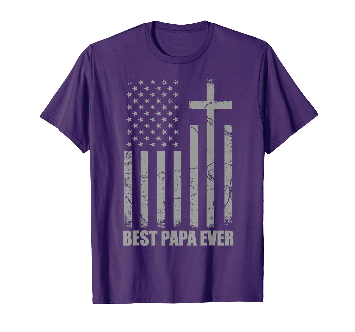 Best Papa Ever Christian Patriotic Dad USA Flag Fathers Day T-Shirt