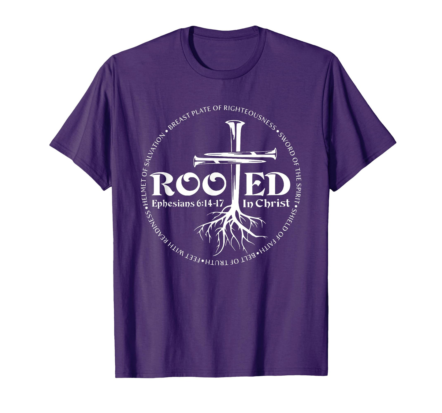 Rooted In Christ, Man Of Faith, Cross Nails T-Shirt