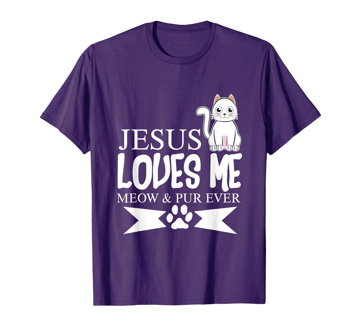 Jesus Loves Me Meow Shirt Christian Youth Gifts T-Shirt