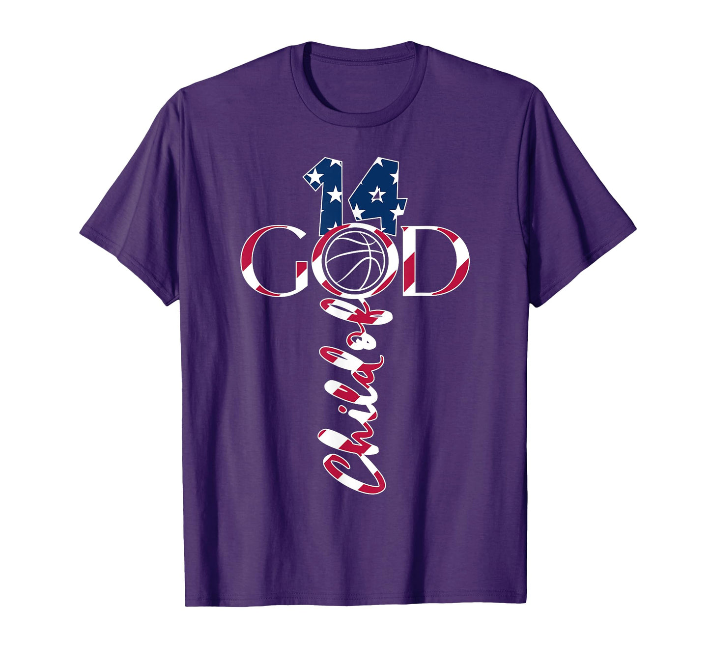 JESUS 14 YEARS CHILD OF GOD BASKETBALL 14TH BIRTHDAY T-Shirt