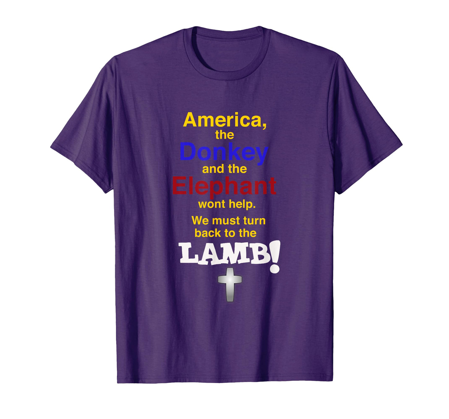 Elephant (Republican) and Donkey (Democrat) Lamb (Christian) T-Shirt