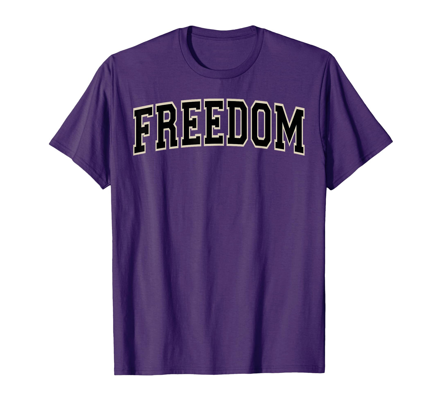 Freedom Varsity Arched Black Letters T-Shirt