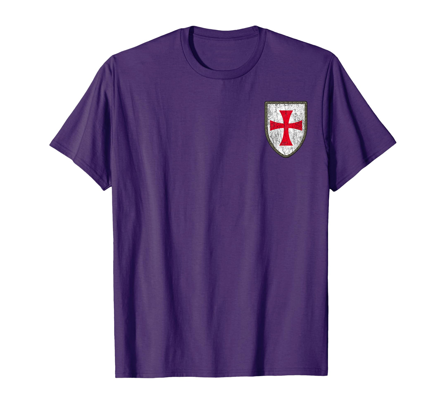 Knights Templar Shield Cross Crusades Side Print T-Shirt