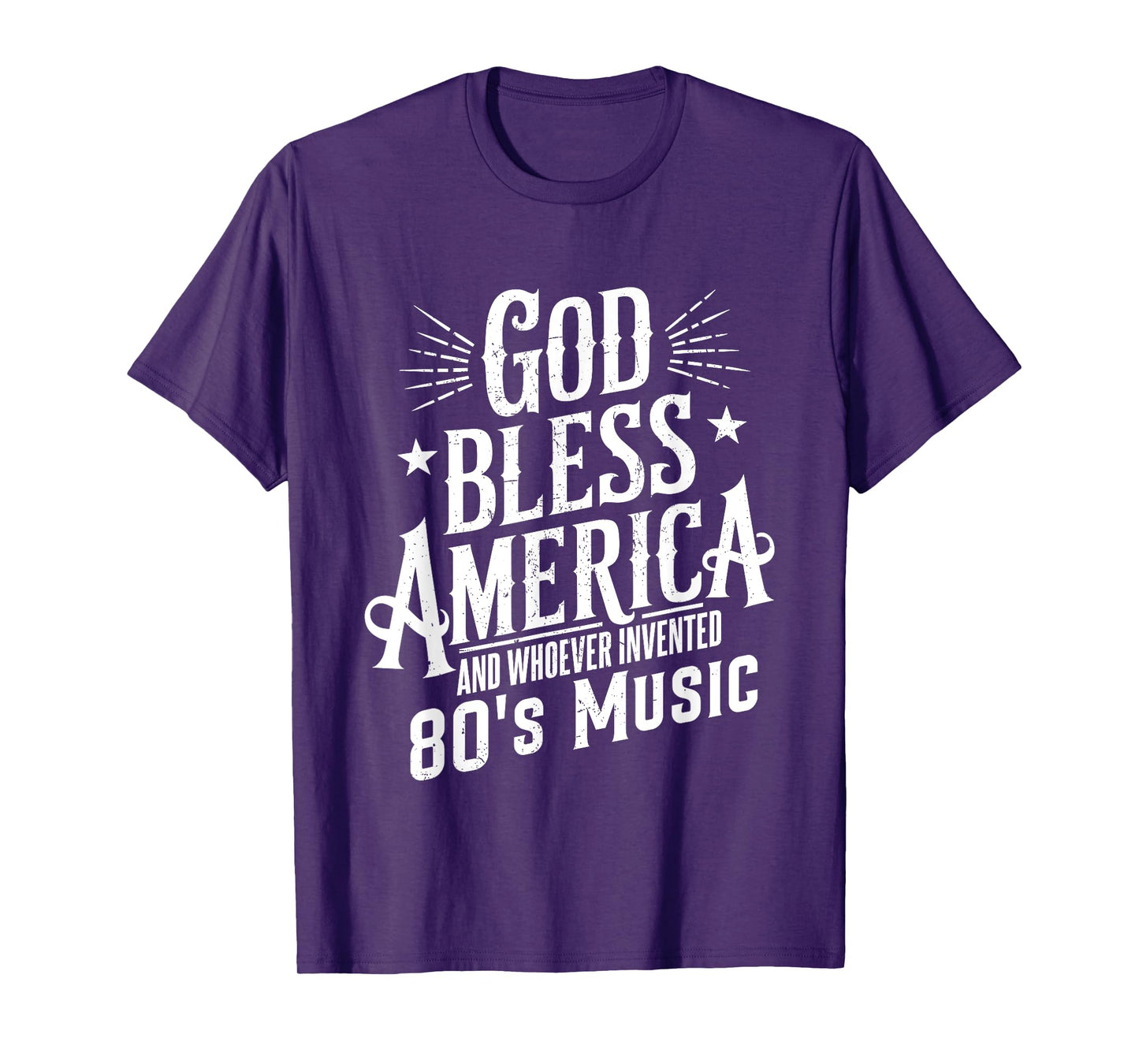 God Bless America And 80s Music Retro Funny Typography Desig T-Shirt
