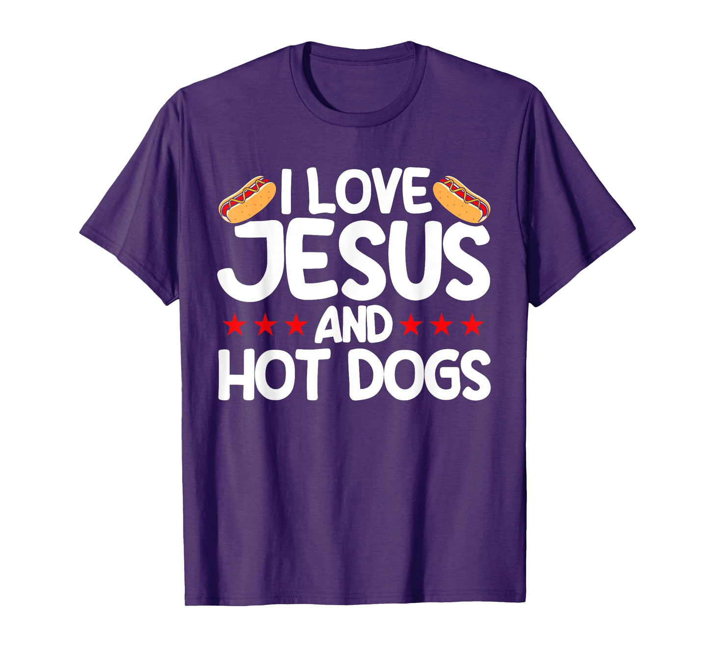 Hot Dog Adult I Love Jesus And Hot Dogs T-Shirt