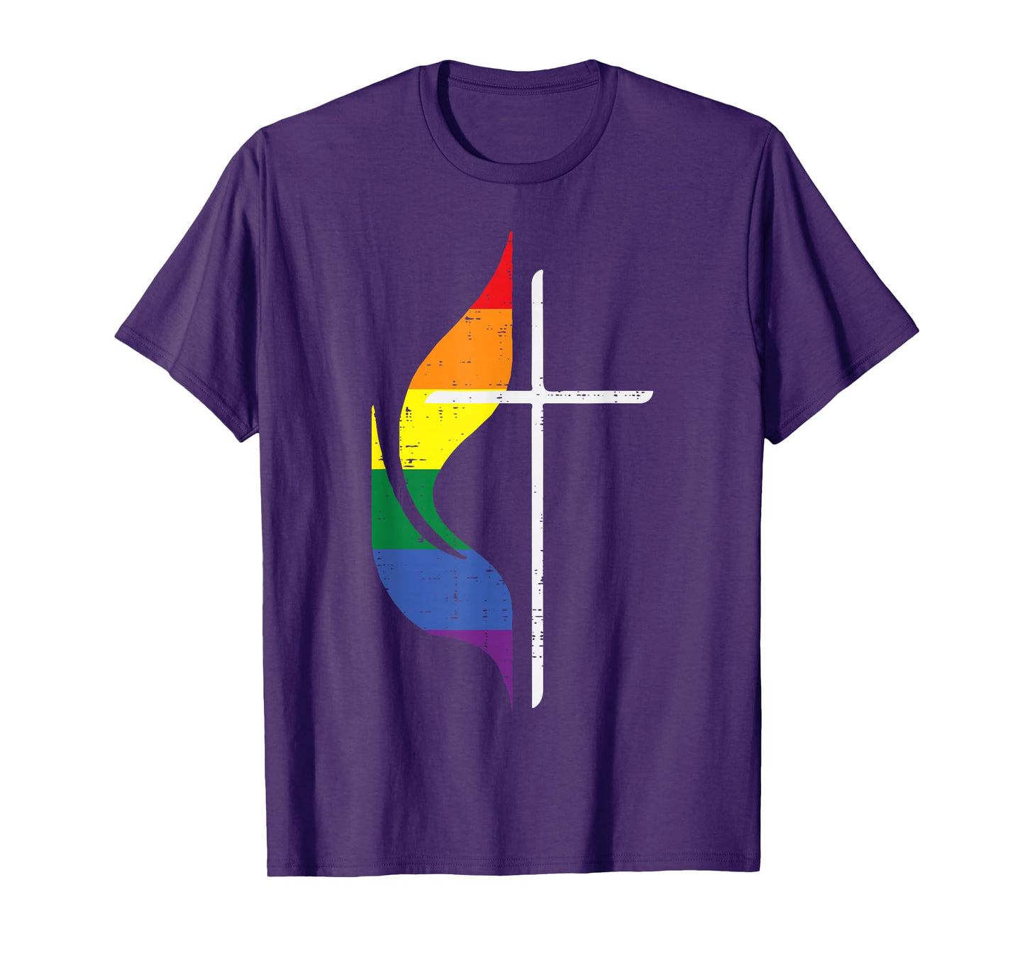 Gay Pride Month Cross Christian LGBTQ Ally Rainbow Men Women T-Shirt