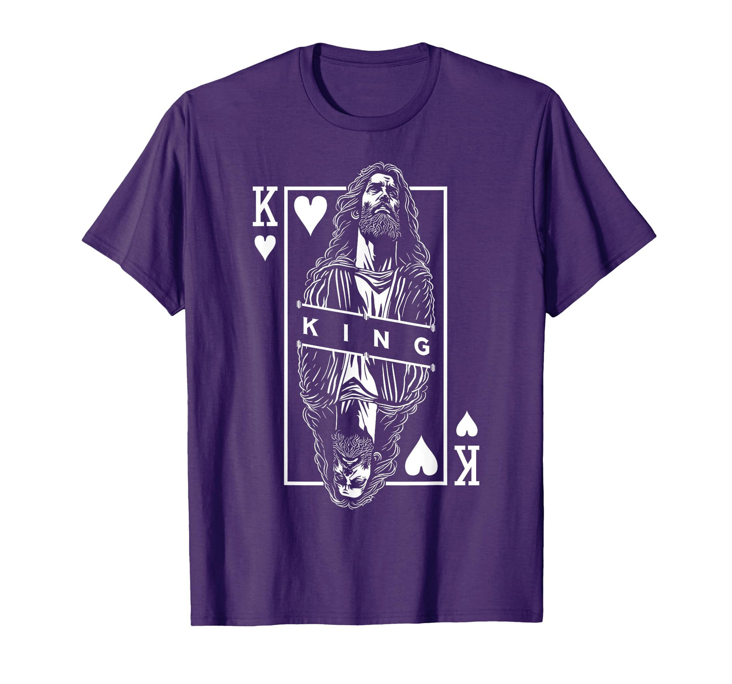 Jesus King Of Hearts Faith In Christ Christian Playing Card T-Shirt