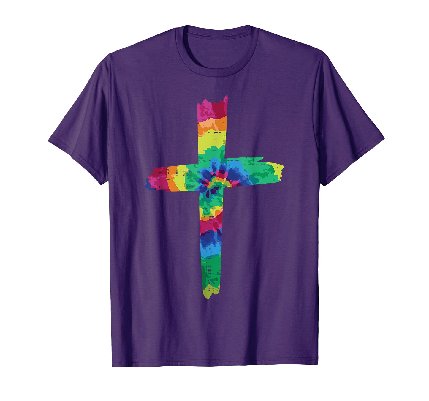 Tie Dye Cross God Jesus Faith Hippie Christian Men Women T-Shirt