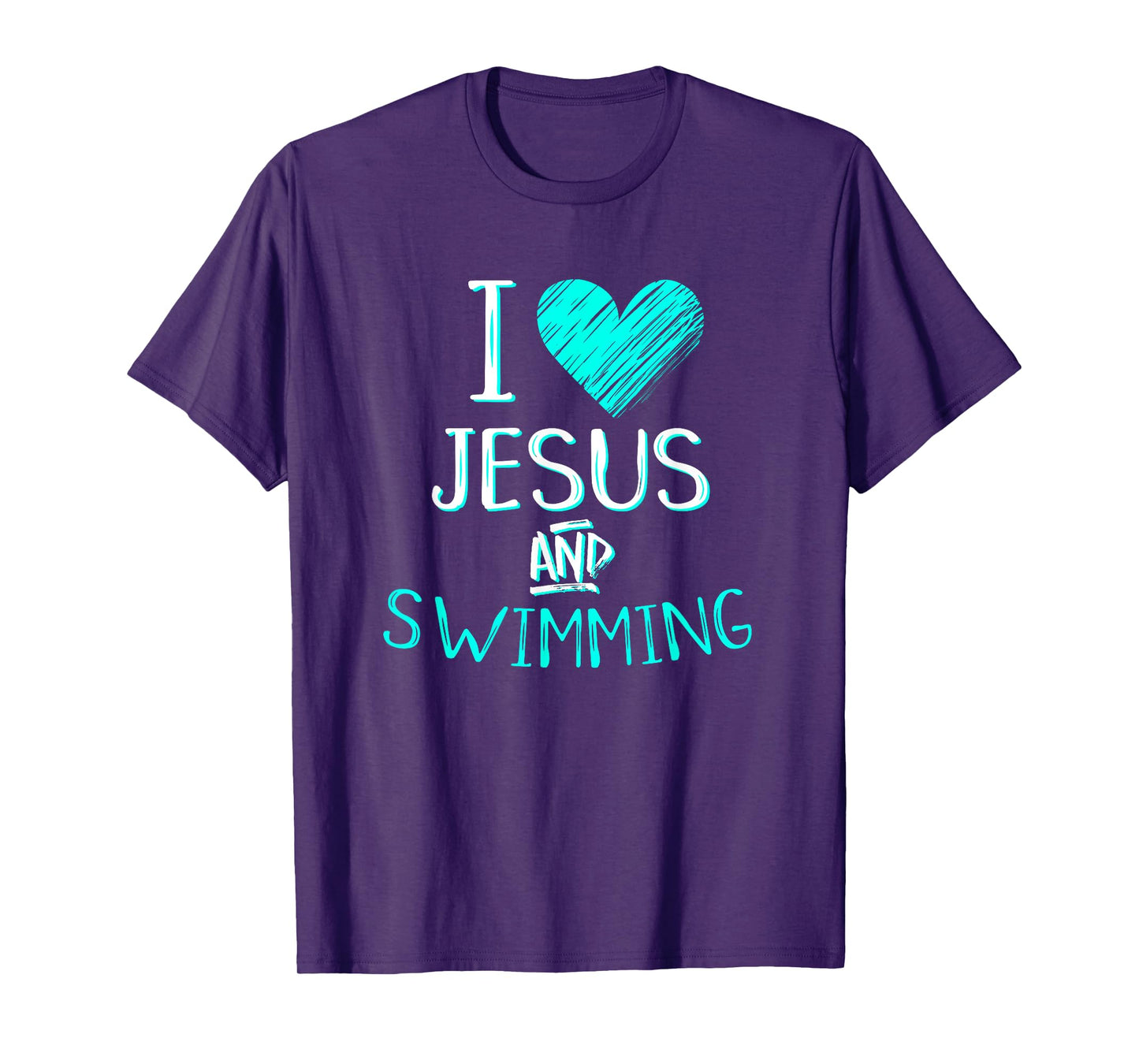 I Love Jesus And Swimming Christian Swimmer Birthday Gift T-Shirt