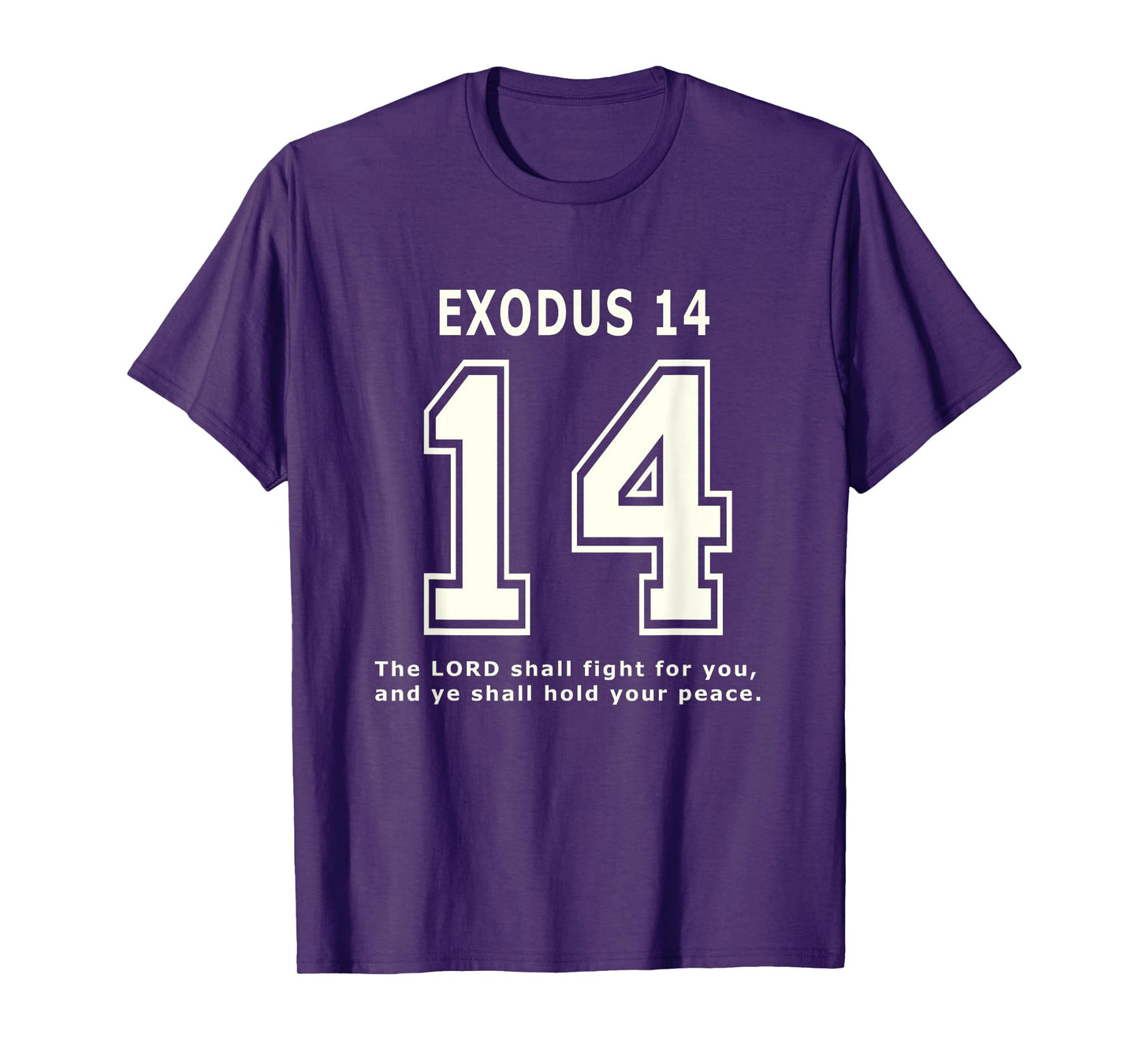 Exodus 14 Team Sports Bible Verse Christian Jersey T-Shirt