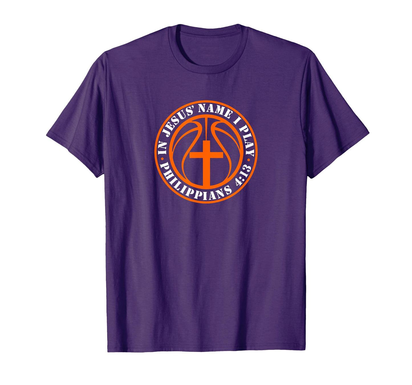 Christian Basketball In Jesus Name I Play Philippians 4:13 T-Shirt