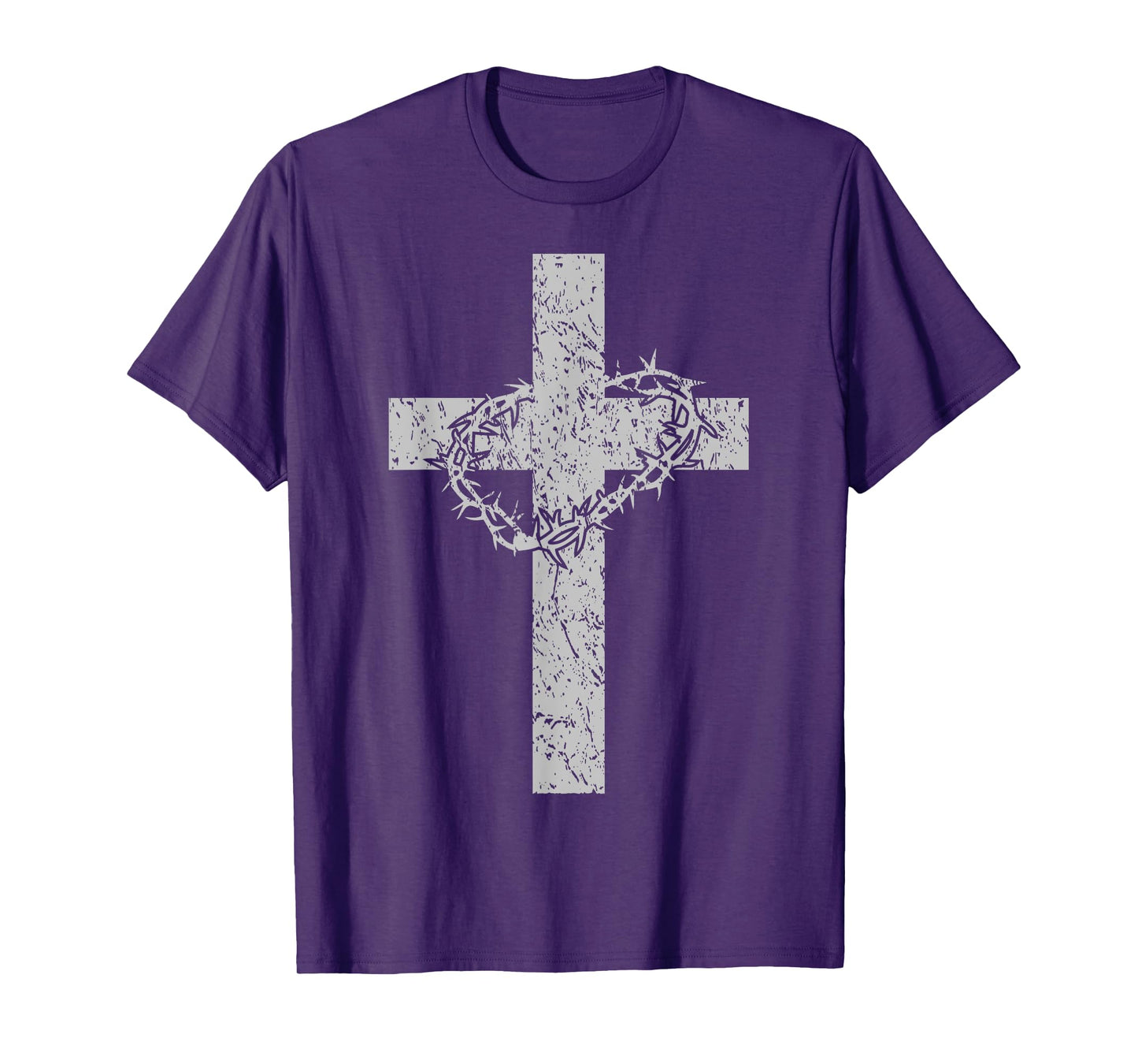 Vintage Distressed Cross & Crown of Thorns Christian T-shirt T-Shirt