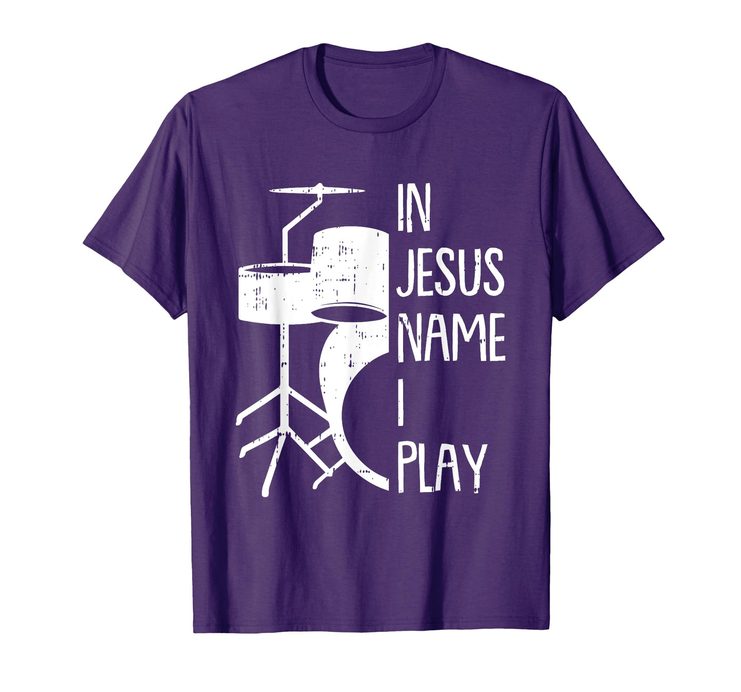 In Jesus Name Christmas Cool I Play Drum Christian Drummer T-Shirt