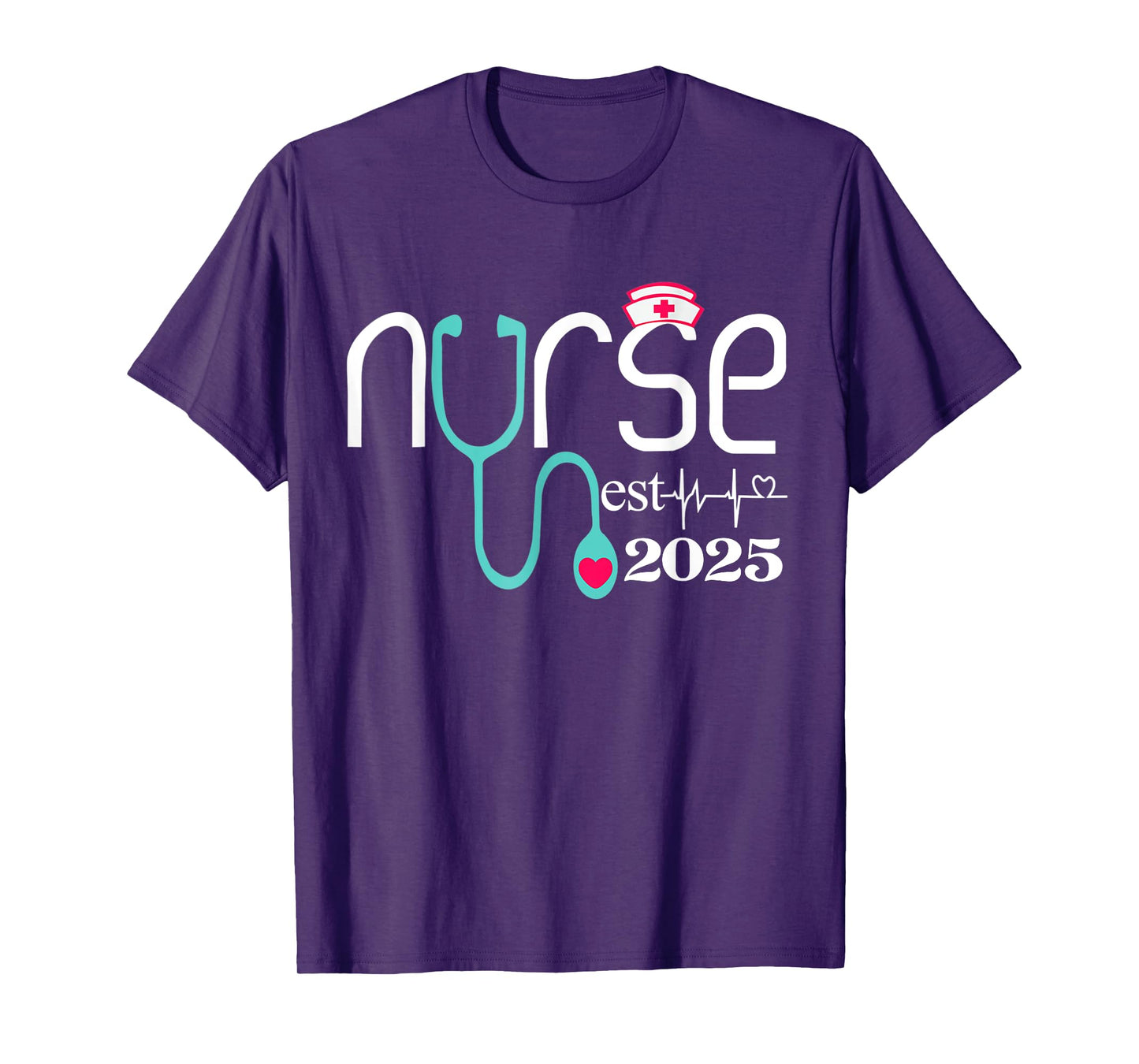 Nurse Est 2025 RN Nursing School Graduation Graduate Heart T-Shirt