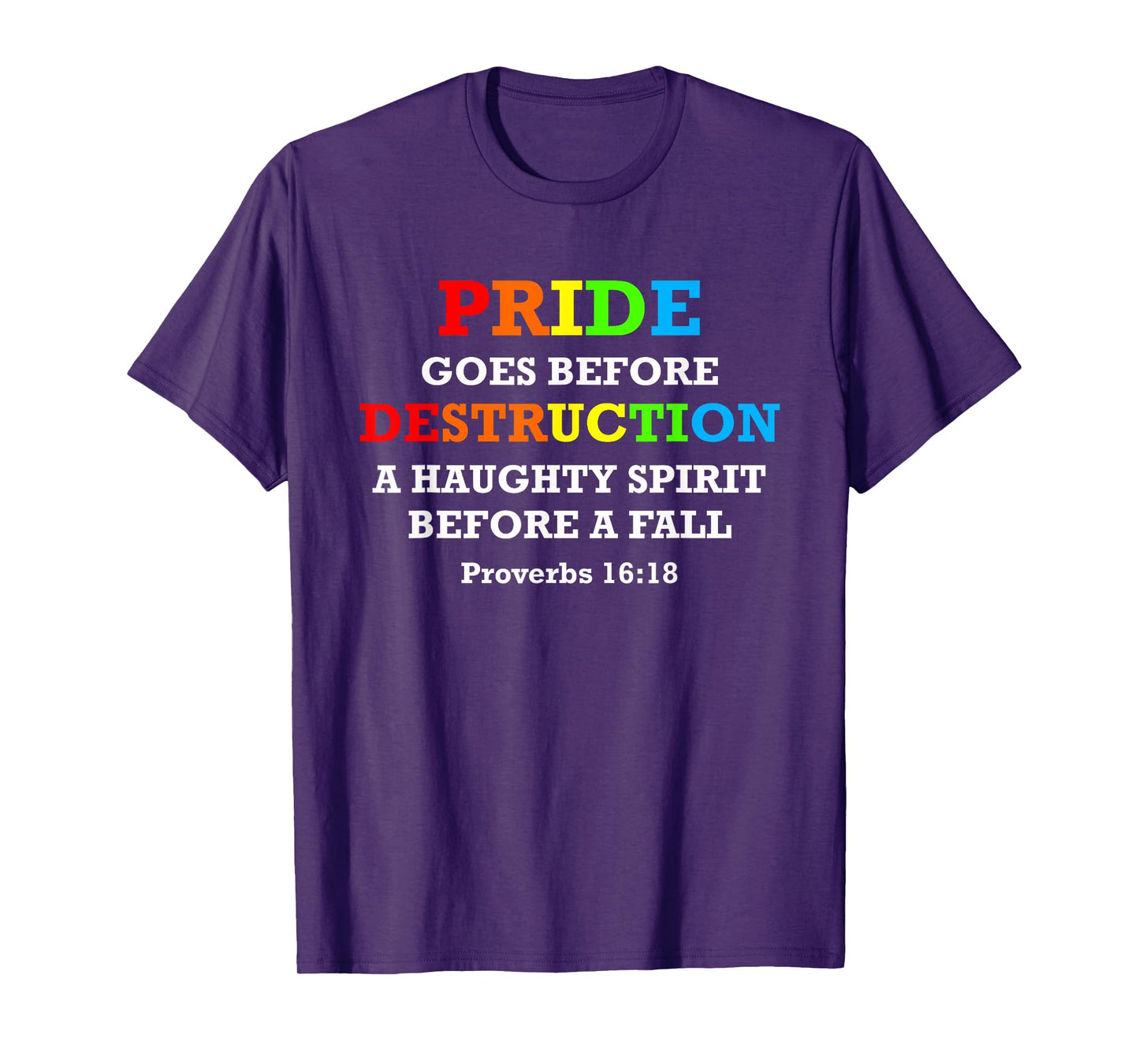 June Pride Proverbs 16:18 Bible Verse Parade Month T-Shirt
