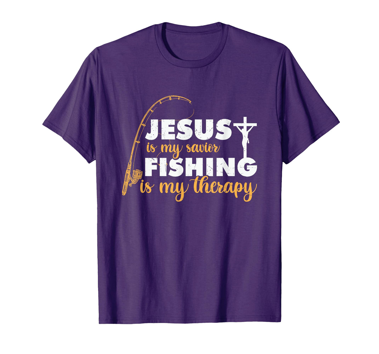 Jesus is my savior, fishing is my therapy religious apparel T-Shirt