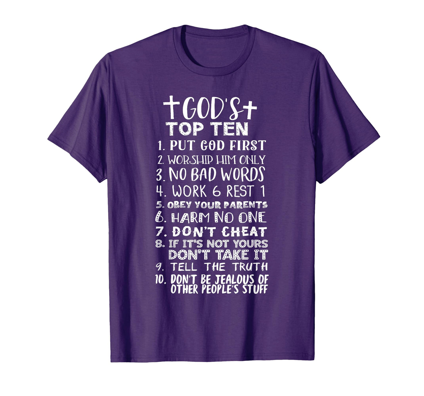 God's Top Ten 10 Commandments Jesus Christian Bible Verse T-Shirt