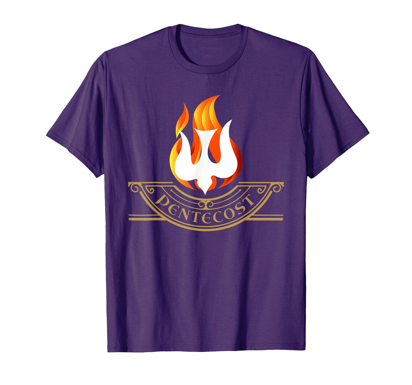 Peony Dove Tongue Fire Flame Holy Spirit Catholic T-Shirt
