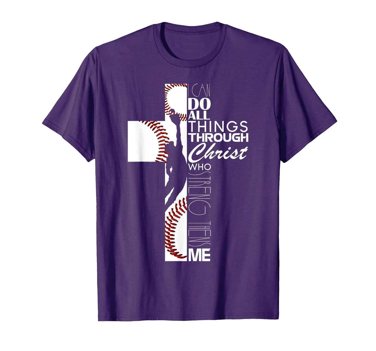 Funny I Can Do All Things Baseball Catcher Pitcher Boys Men T-Shirt