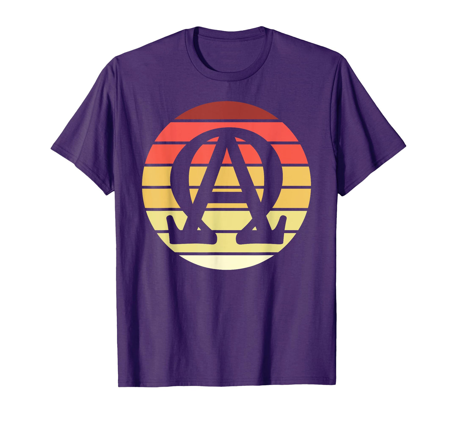 Alpha and Omega Symbol Retro Sunset Art Catholic Men Priests T-Shirt