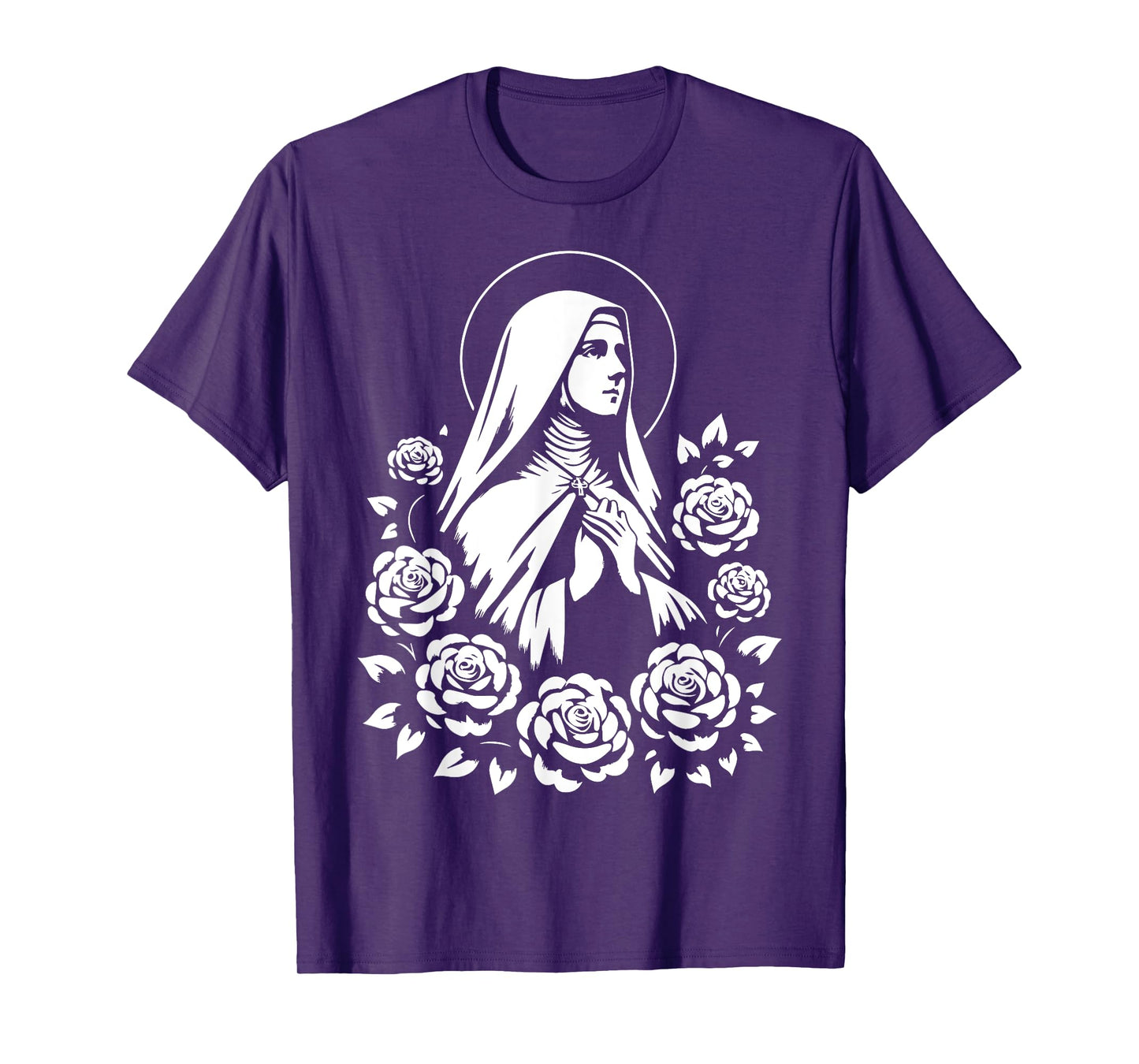 St Therese of Lisieux Little Flower Saint Roses Catholic Art T-Shirt