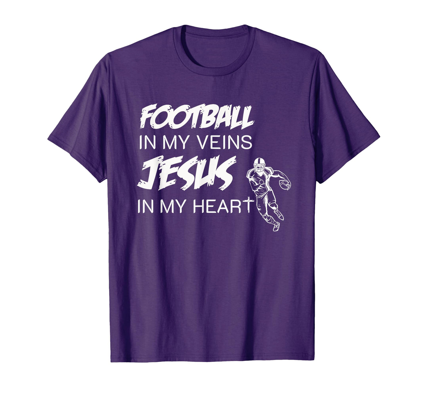 Football In My Veins Jesus In My Heart T-Shirt