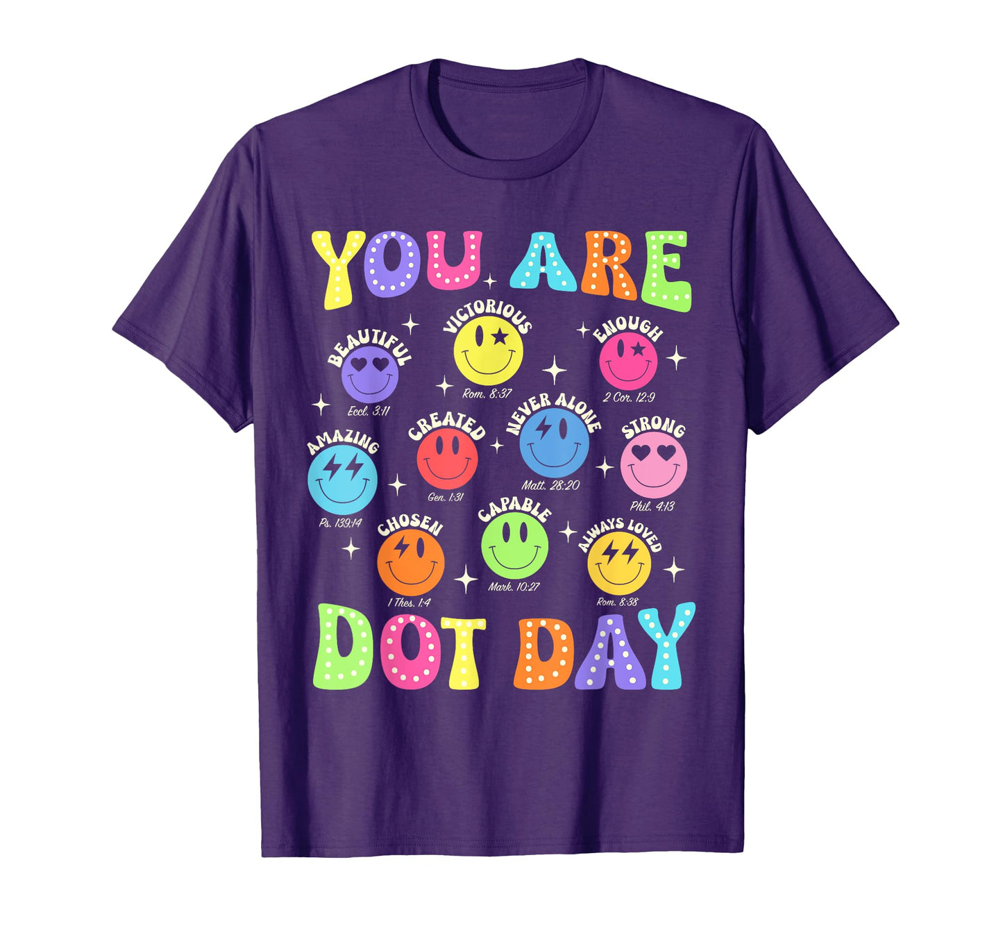You are Enough Christian Bible Dot Day Colorful Polka Dot T-Shirt