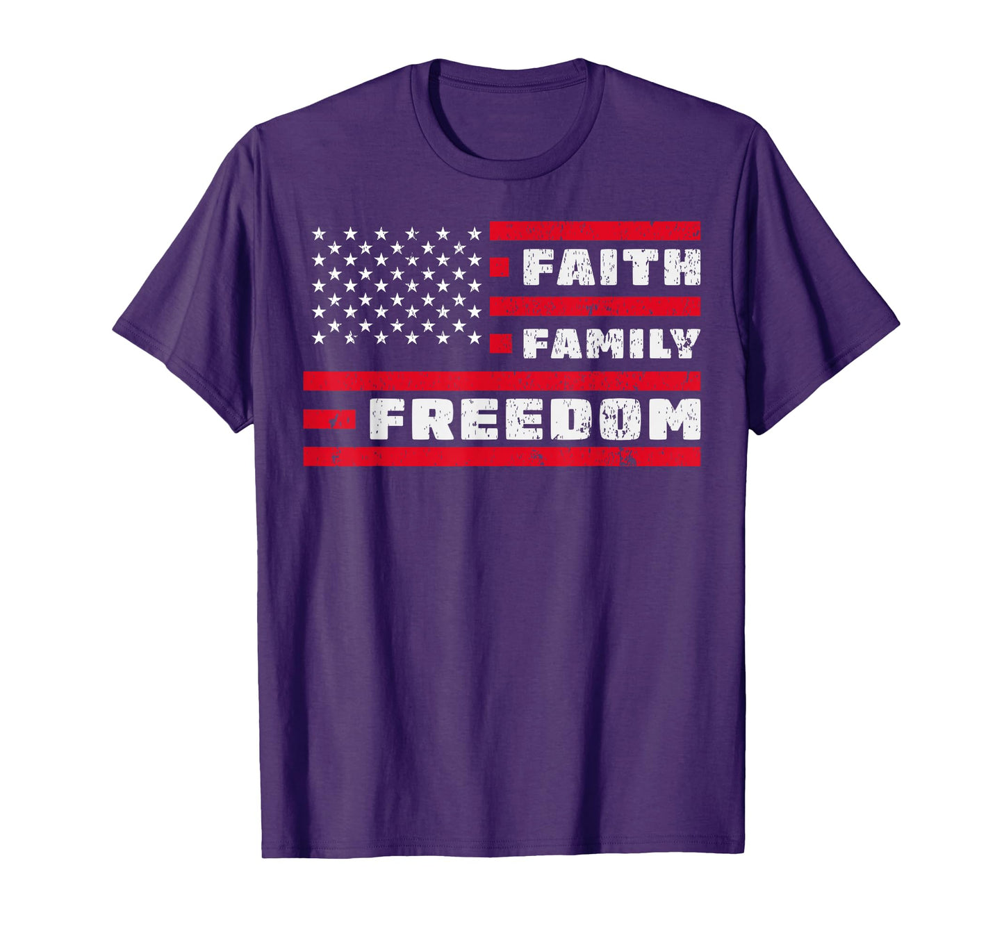 Faith Family Freedom American Flag Christian T-Shirt
