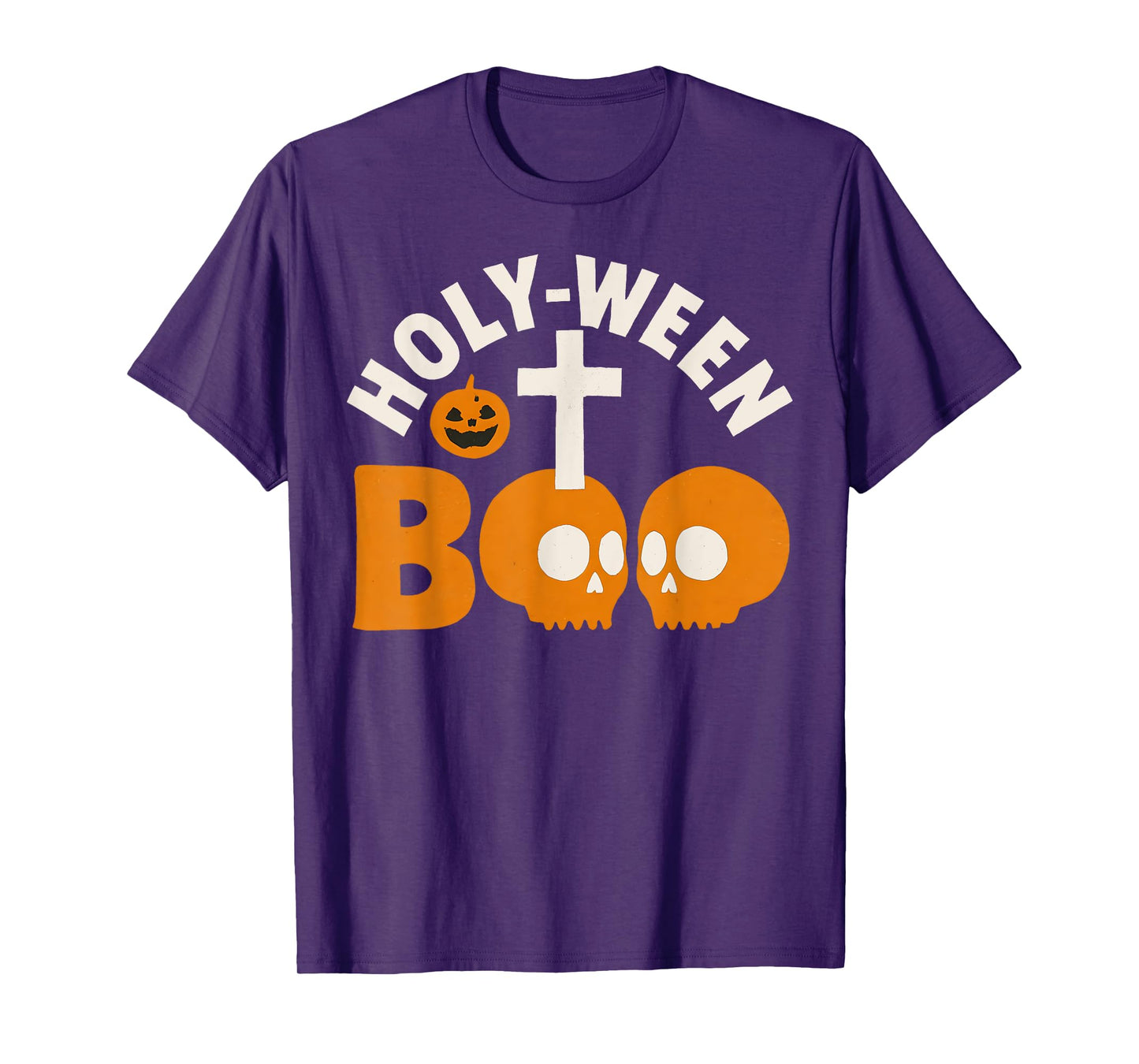 Holy-Ween Boo Christian Halloween Cross and Skull Catholic T-Shirt