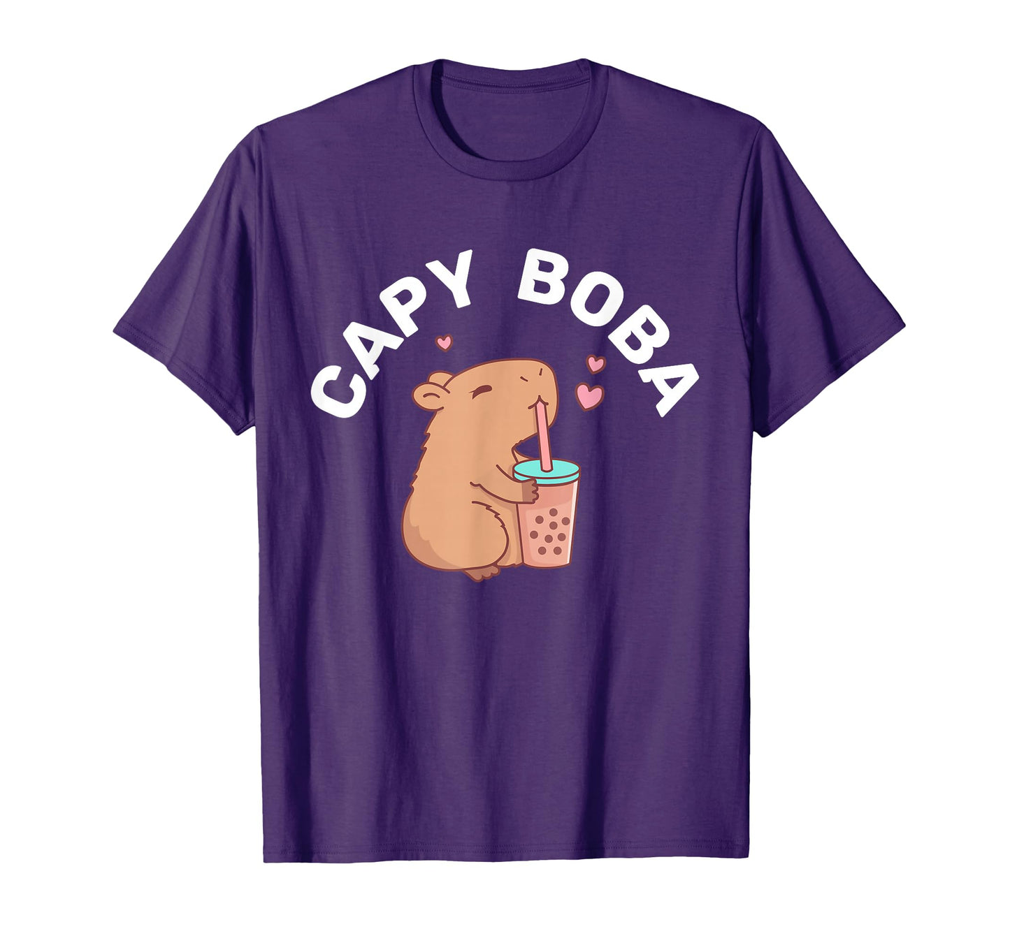 Funny Capybara Rodent, Capyboba Boba Milk Tea T-Shirt