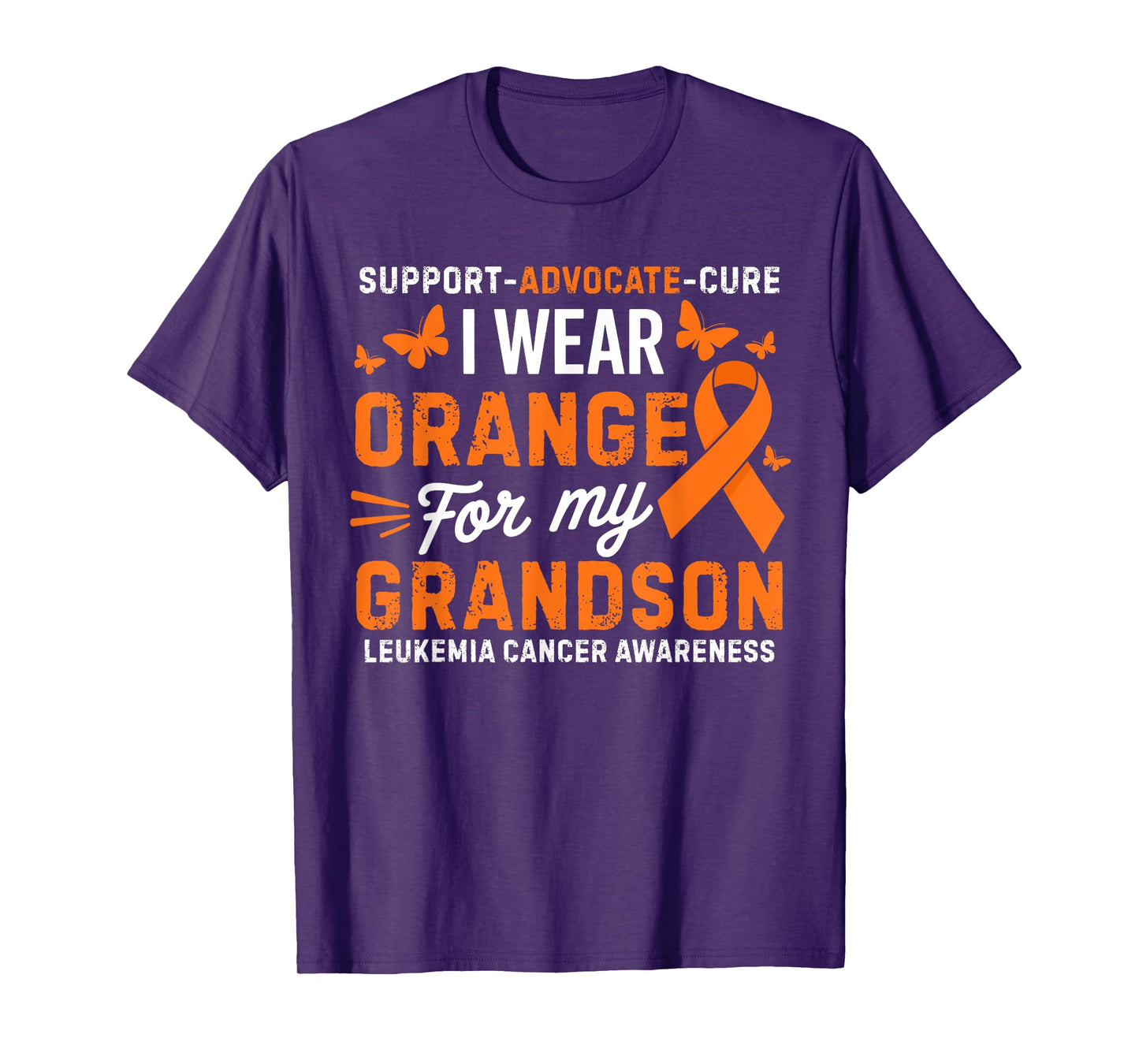 I Wear Orange for Grandson Leukemia Cancer Awareness T-Shirt