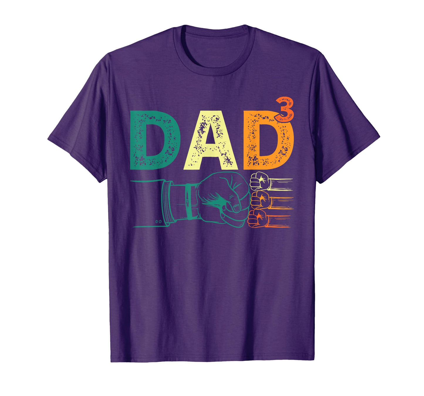 Dad Cubed Dad Of Three Mens Quote Funny Christmas T-Shirt