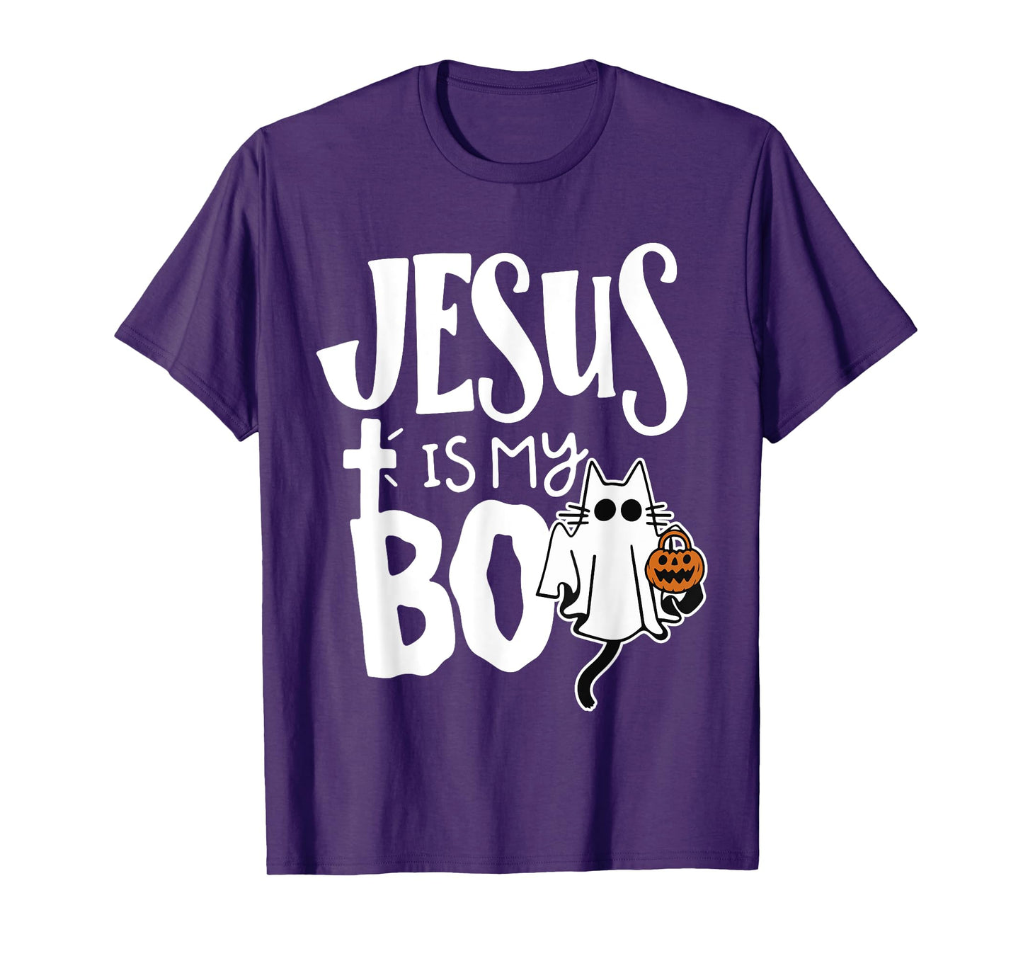 Jesus is My Boo - Funny Spooky Cat Christian Halloween T-Shirt