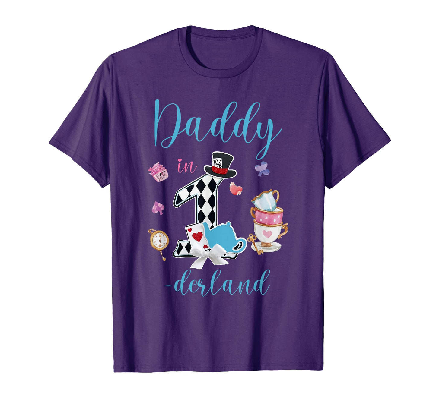 Daddy In Onederland 1st Birthday Girl Family Tea Party T-Shirt