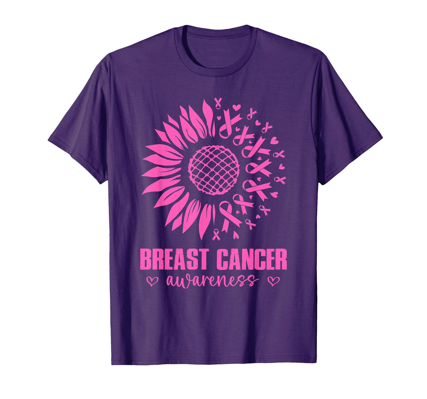 Sunflower Breast Cancer Awareness Pink Ribbon in October T-Shirt