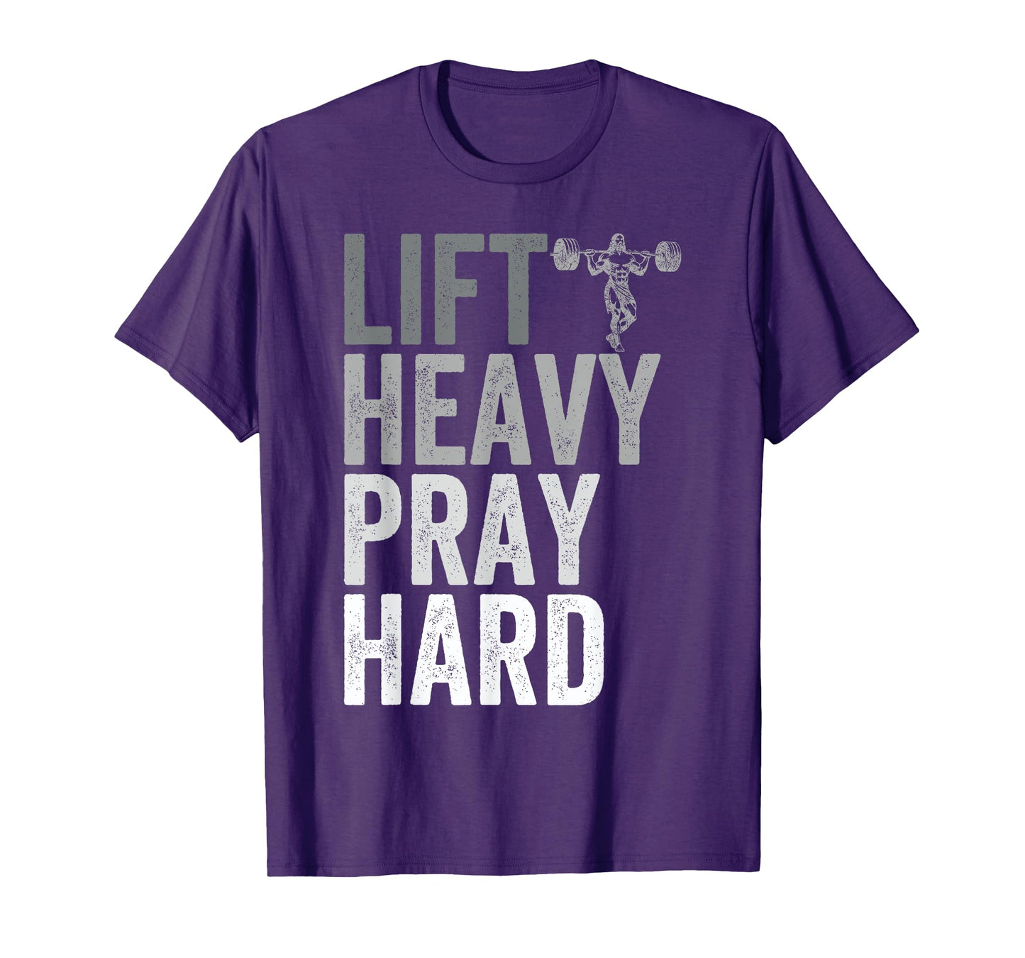Lift Heavy Pray Hard Gym Jesus Christian Faith Women Men T-Shirt