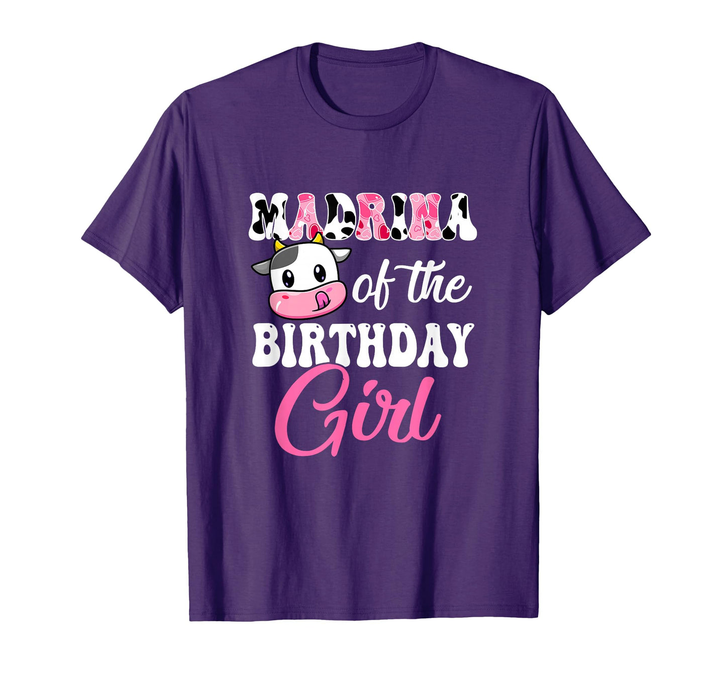 Madrina Of The Birthday Girl Farm Cow 1St Birthday Girl T-Shirt
