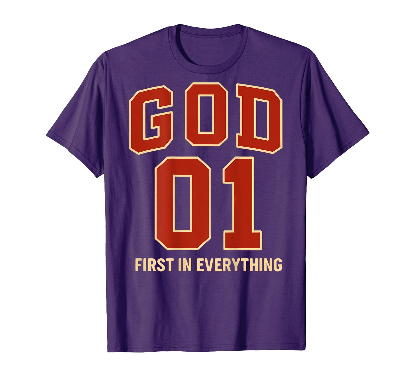 (ON Back) God is #1 First Sports Jersey Style Christian Men T-Shirt